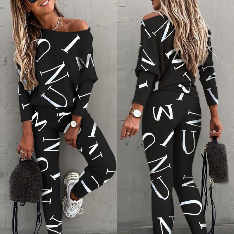 Dame Lækkert Jumpsuit med Off-Shoulder-udskæring og moderne Grafiktryk Stilla
