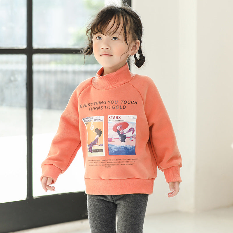Børns grafiske trykte mock neck sweatshirt Stilla