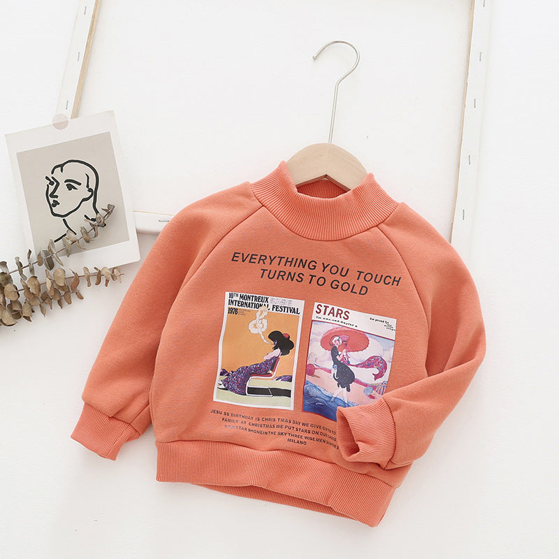 Børns grafiske trykte mock neck sweatshirt Stilla