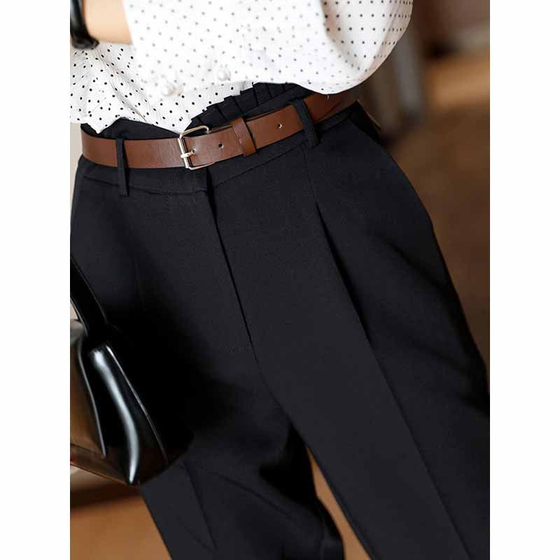 Dame elegant jakkesætsbukser med smal pasform og folder Stilla