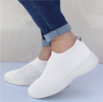 Dame Åndbare Slip-On Sneakers med elastisk Overdel Stilla