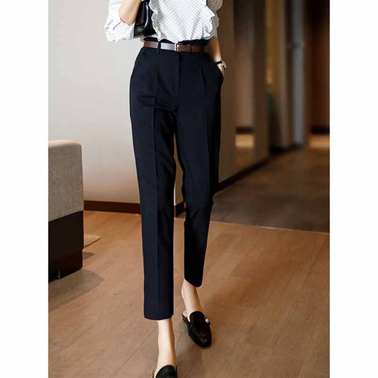 Dame elegant jakkesætsbukser med smal pasform og folder Stilla