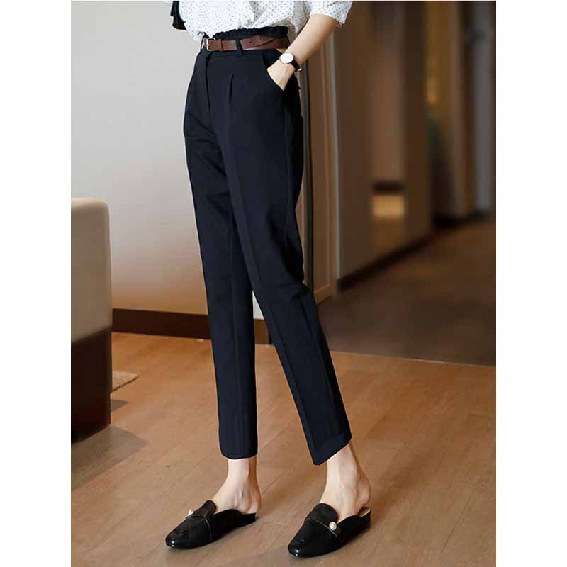 Dame elegant jakkesætsbukser med smal pasform og folder Stilla