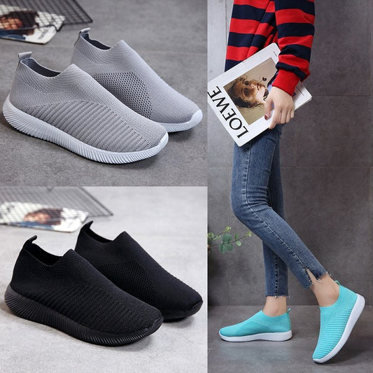 Dame Åndbare Slip-On Sneakers med elastisk Overdel Stilla