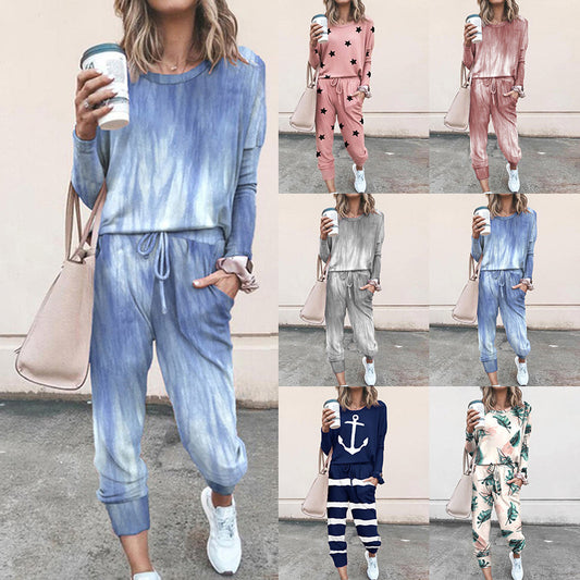 Dame fritids-jumpsuit med moderigtigt stjernemønster og elastisk bånd Stilla