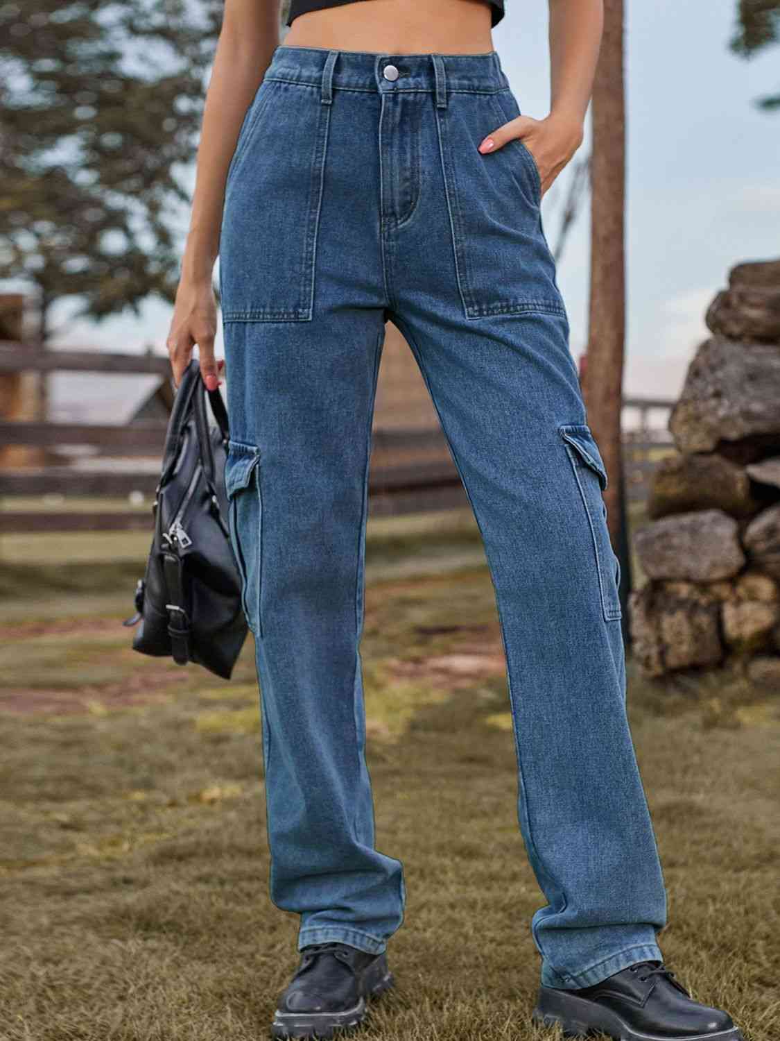 Stilla | Talje Cargo Jeans