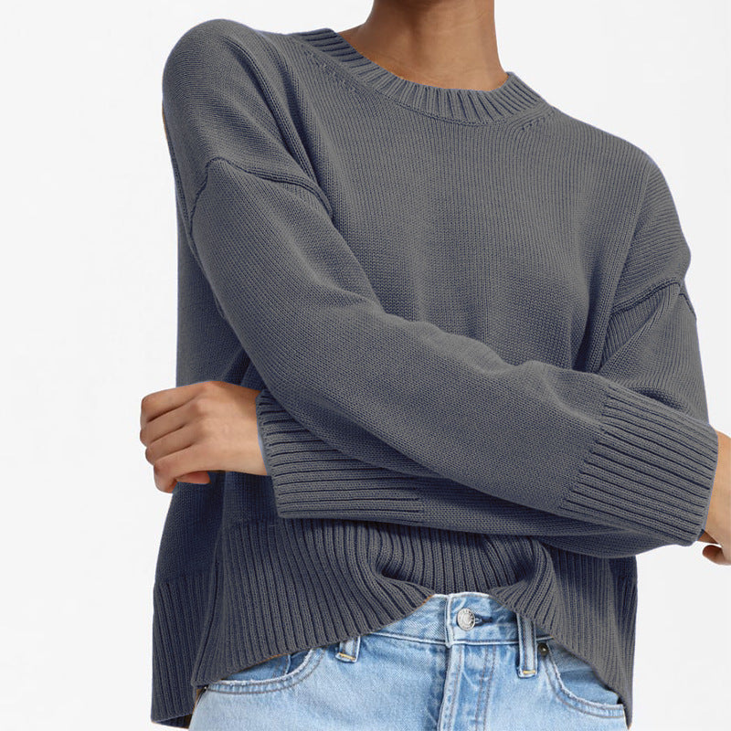 Dame afslappet oversized striktrøje med struktureret design Stilla