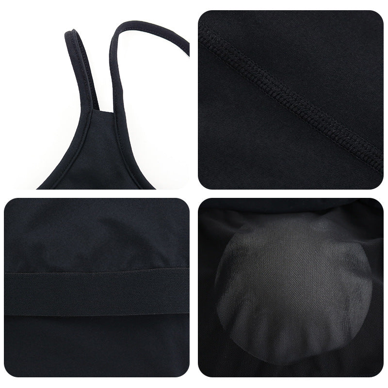 Stilla | Cross Back Yoga Top Tight Hurtigttørrende Træningsbluse Med Brystpude Til Kvinder