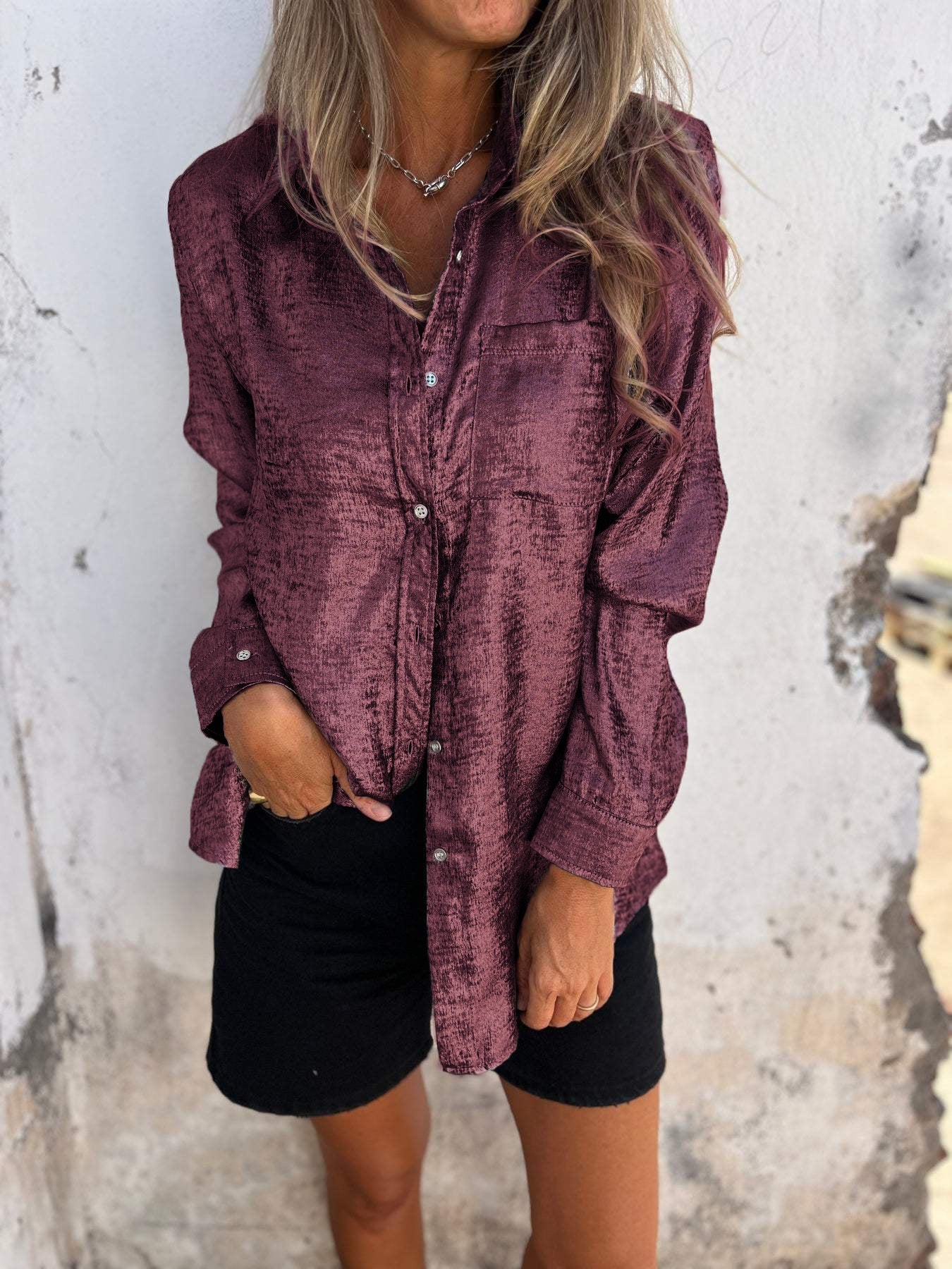Stilla | Læderlook Casual Med Fold