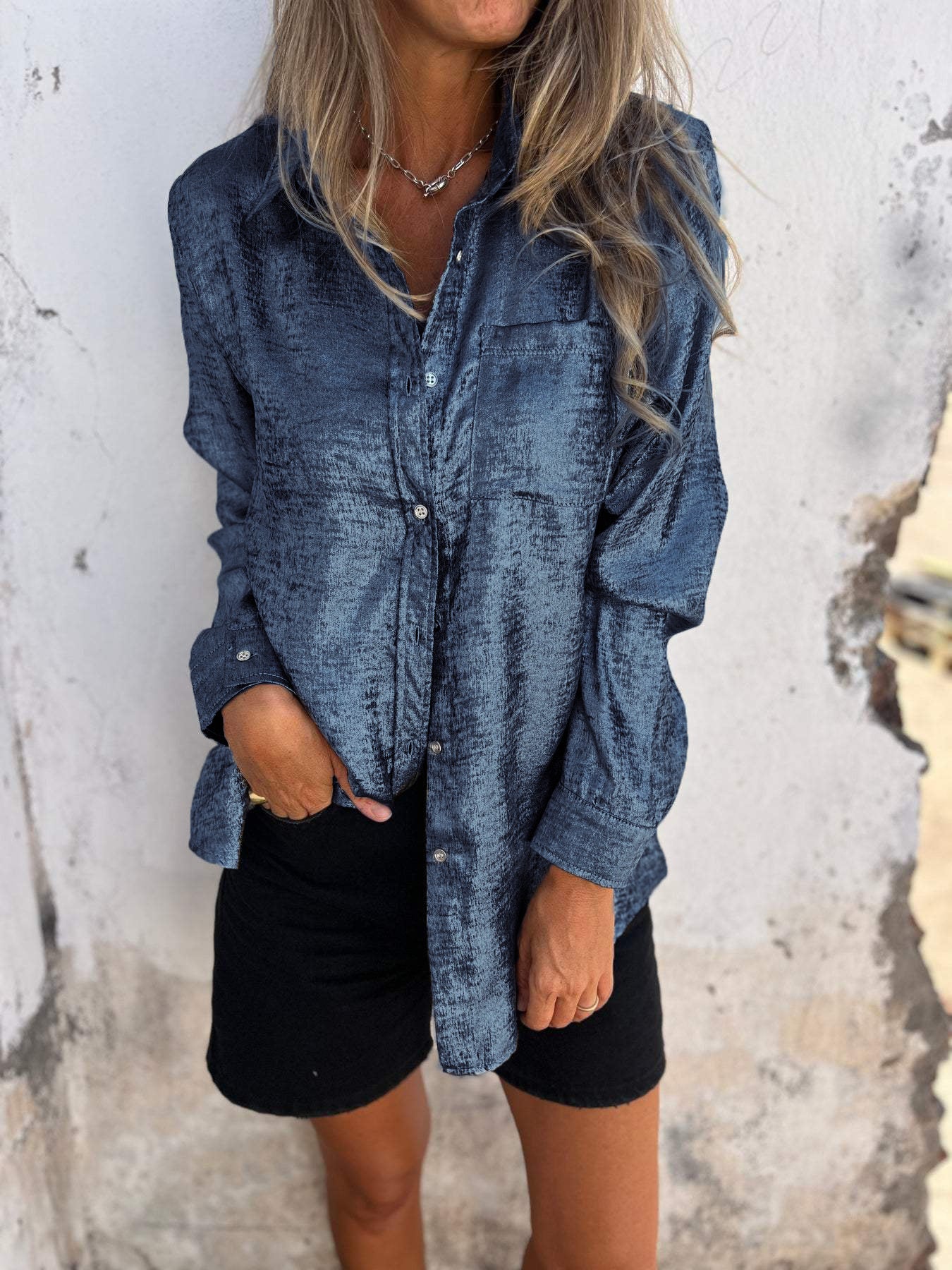 Stilla | Læderlook Casual Med Fold