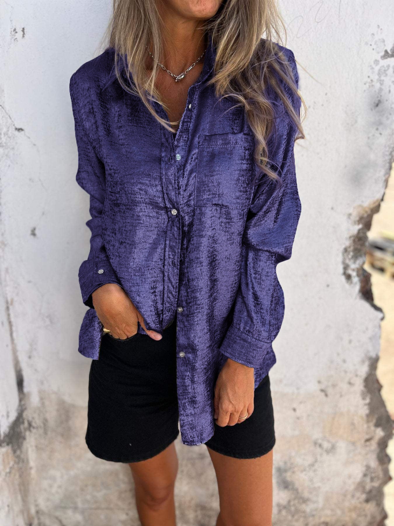 Stilla | Læderlook Casual Med Fold
