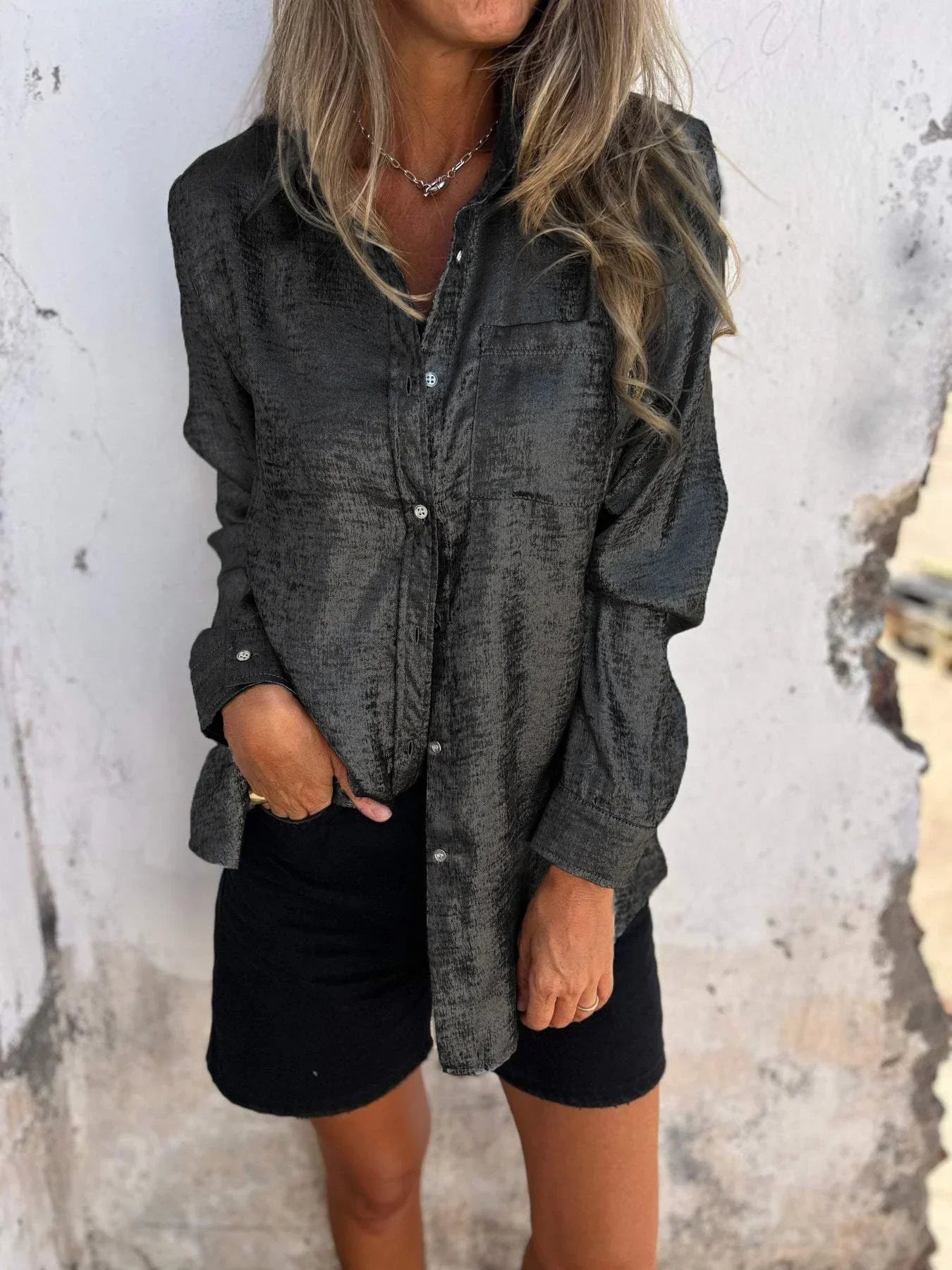 Stilla | Læderlook Casual Med Fold