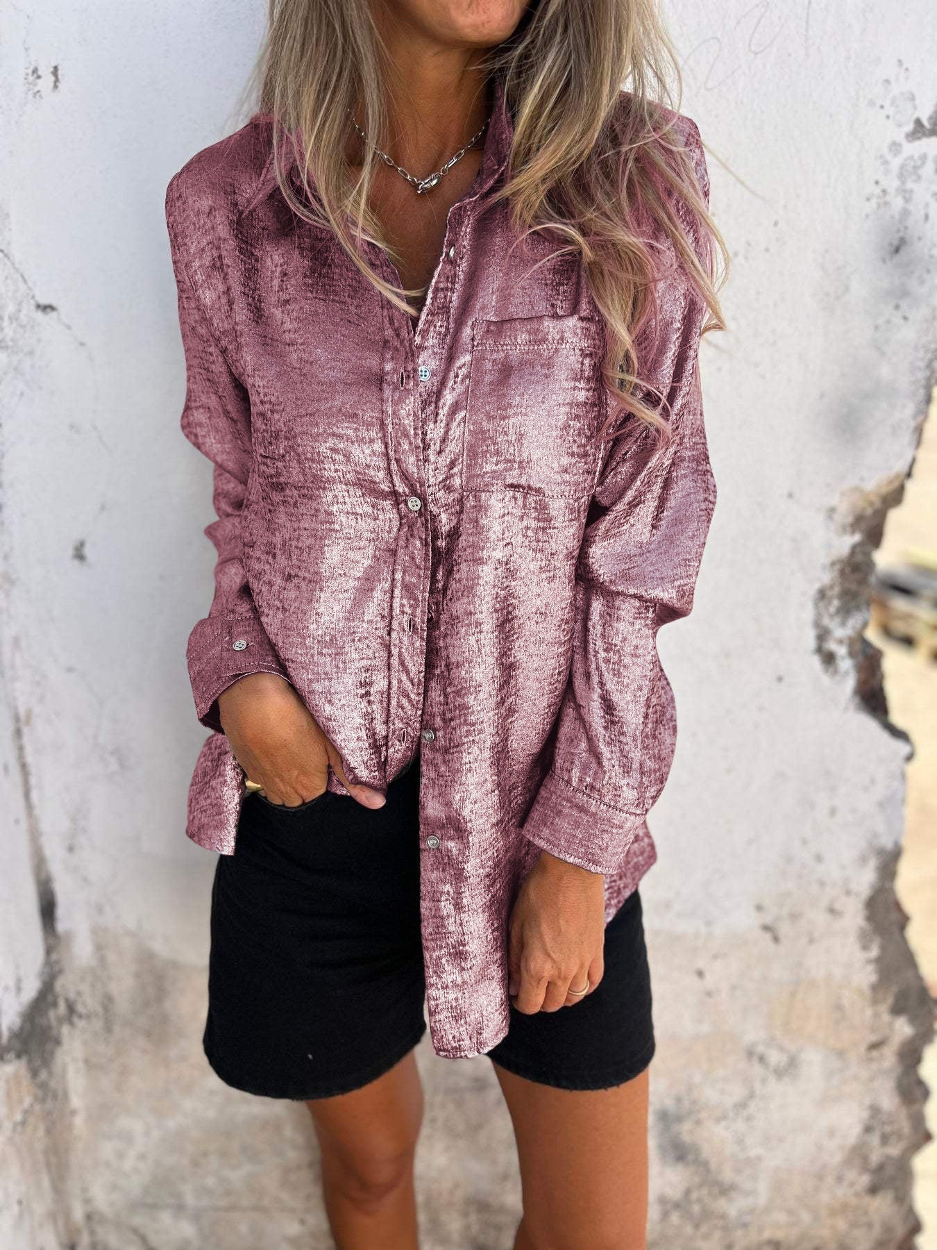 Stilla | Læderlook Casual Med Fold