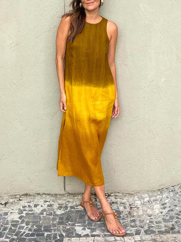 Stilla | Comfy Afslappet Lang Kjole Med Tie Dye Printets Afslappede Charme