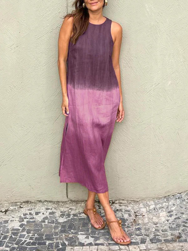 Stilla | Comfy Afslappet Lang Kjole Med Tie Dye Printets Afslappede Charme