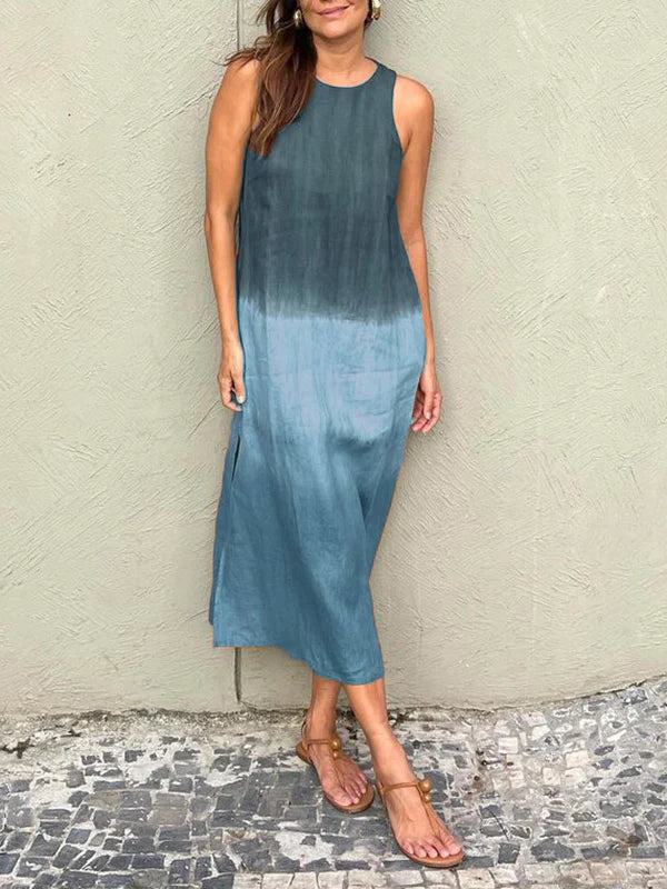 Stilla | Comfy Afslappet Lang Kjole Med Tie Dye Printets Afslappede Charme