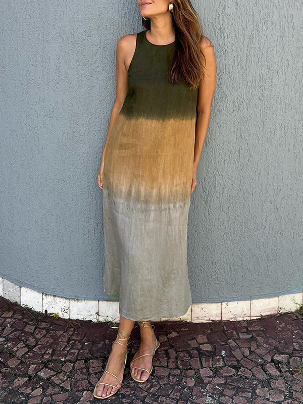 Stilla | Comfy Afslappet Lang Kjole Med Tie Dye Printets Afslappede Charme
