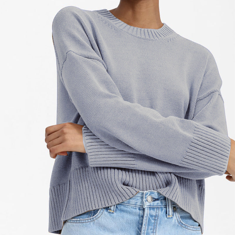 Dame afslappet oversized striktrøje med struktureret design Stilla