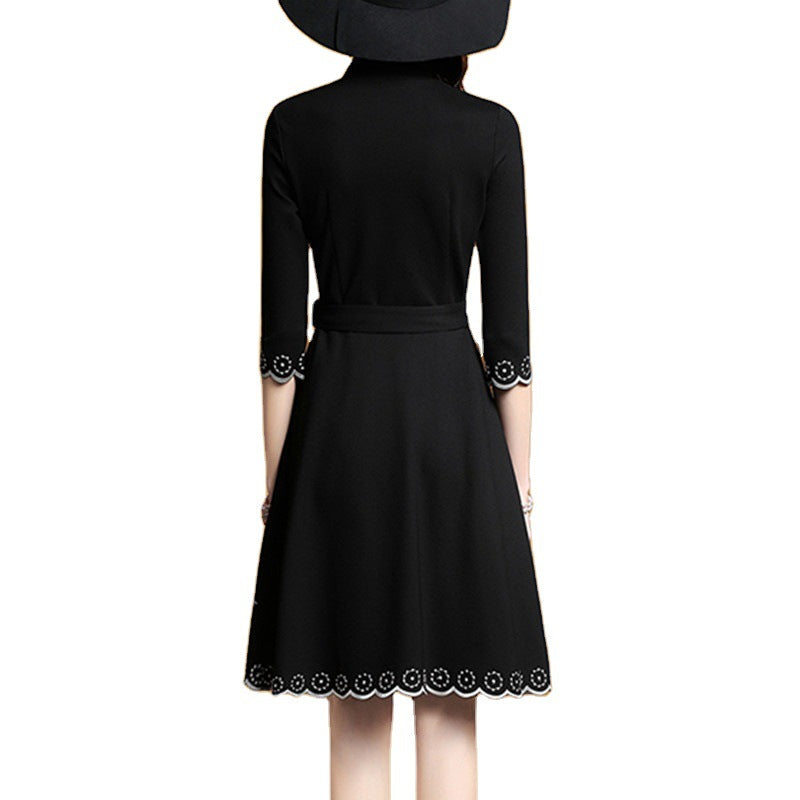 Dame Elegant Broderet A-Linje Kjole Stilla