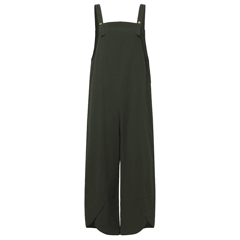 Stilla | Spaghetti Rem Solid Farve Side Lomme Overall Jumpsuit