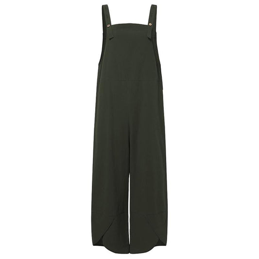 Stilla | Spaghetti Rem Solid Farve Side Lomme Overall Jumpsuit