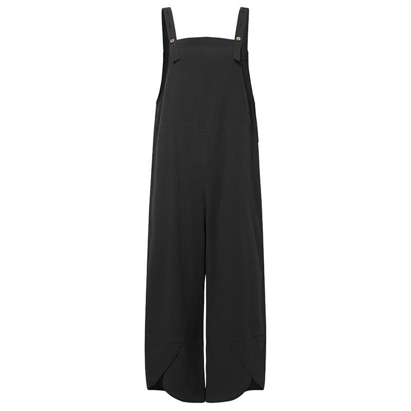 Stilla | Spaghetti Rem Solid Farve Side Lomme Overall Jumpsuit