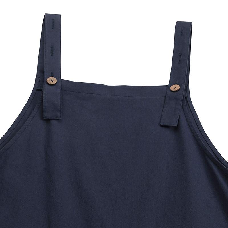 Stilla | Spaghetti Rem Solid Farve Side Lomme Overall Jumpsuit
