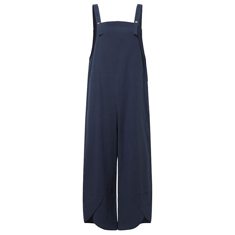 Stilla | Spaghetti Rem Solid Farve Side Lomme Overall Jumpsuit