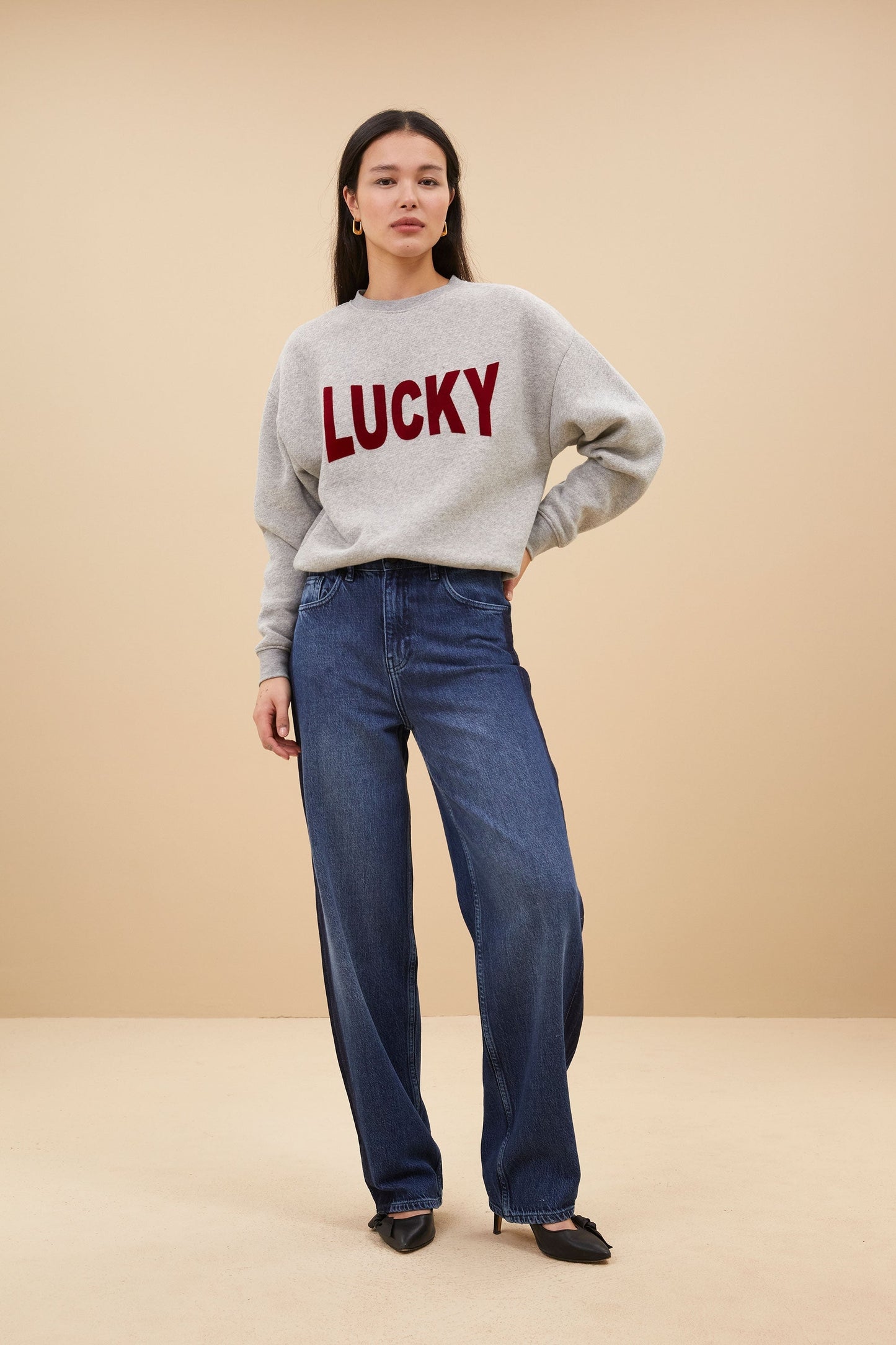 Stilla | Pullover Bas Luck Melange Grå