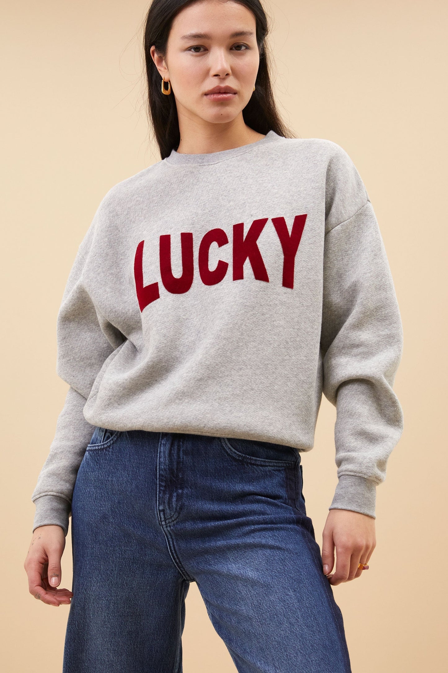 Stilla | Pullover Bas Luck Melange Grå