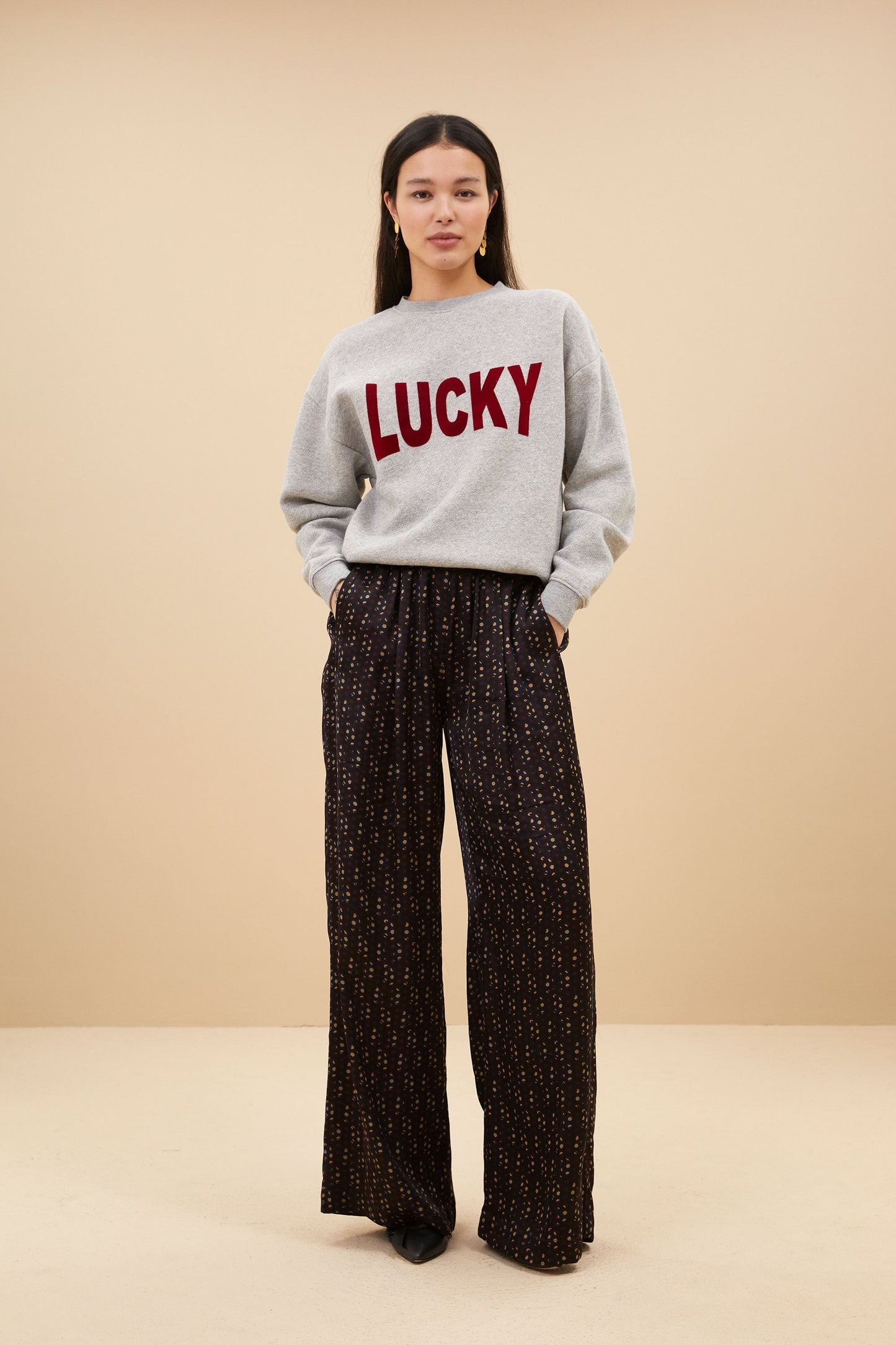 Stilla | Pullover Bas Luck Melange Grå