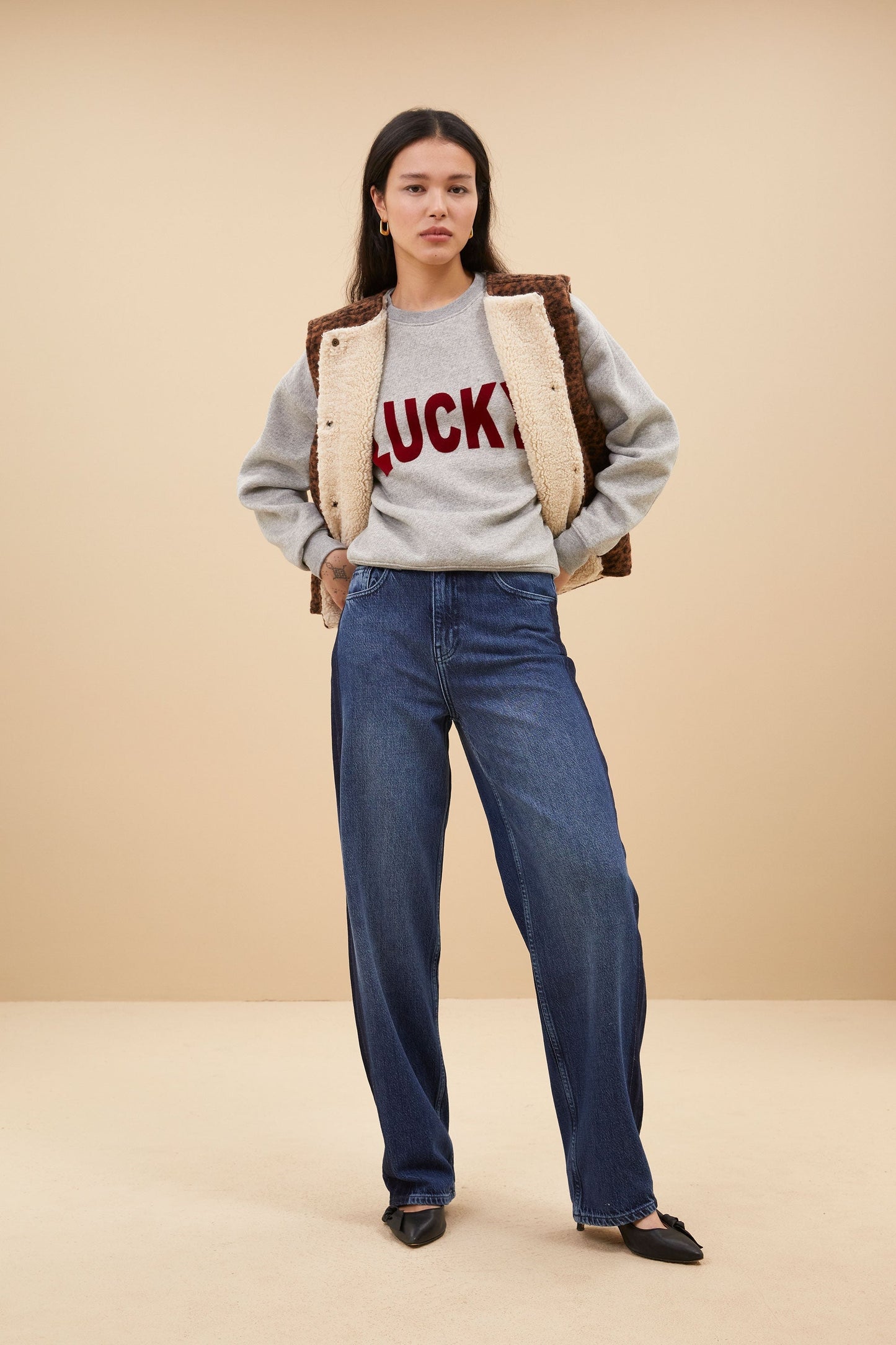 Stilla | Pullover Bas Luck Melange Grå