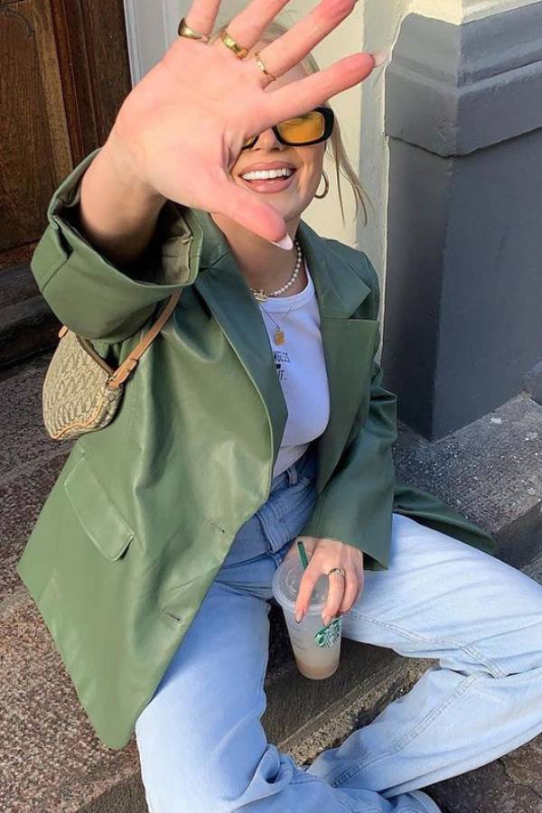 Stilla | Bershka Oversized Blazer I Kunstlæder