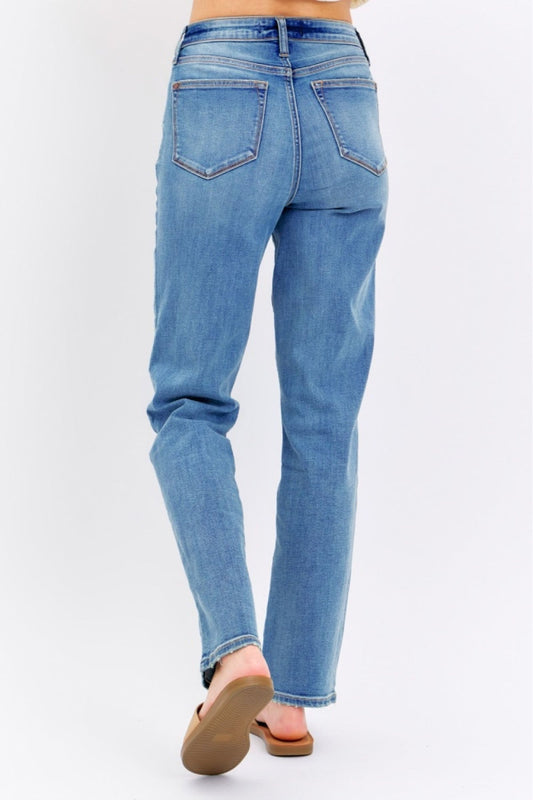 Stilla | Blå Fuldt Størrelse Høj Talje Lige Jeans