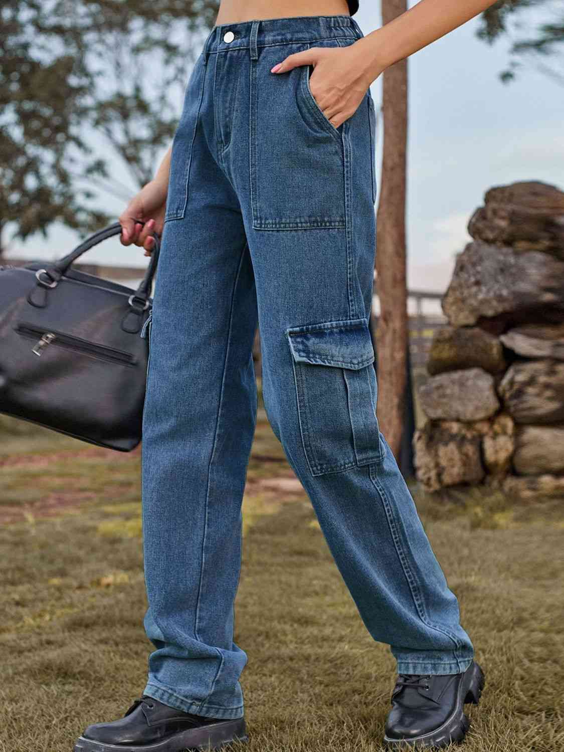 Stilla | Talje Cargo Jeans