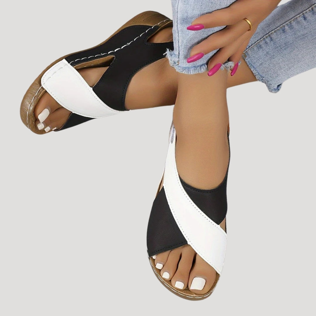 Stilla | Kvinders Farveblok Slingback Kilehæl Sandaler