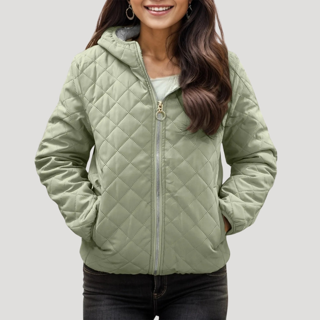 Stilla | Quilted Zip up Hooded Jacket