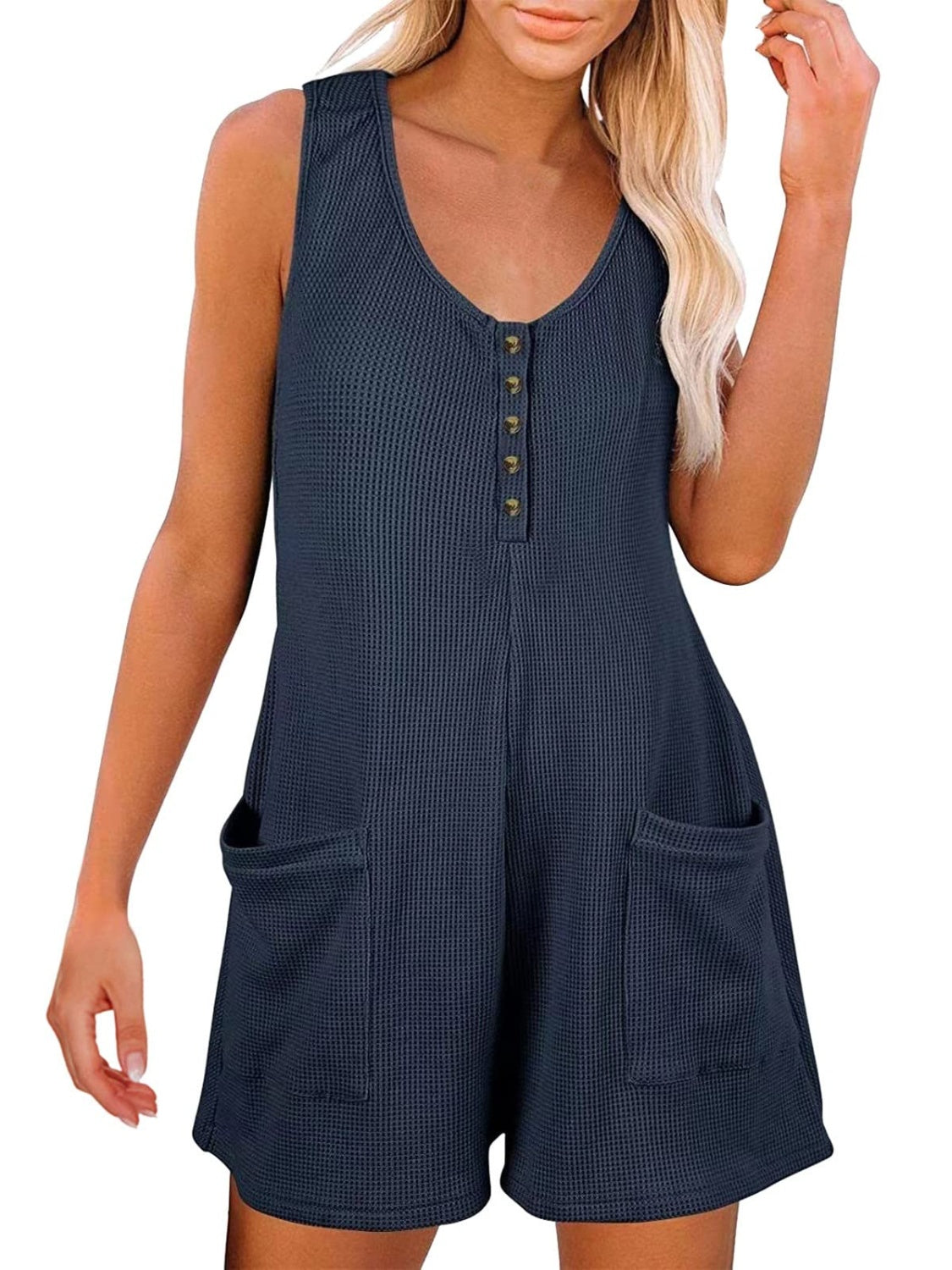 Stilla | Størrelse Lomme Scoop Hals Ærmeløs Jumpsuit