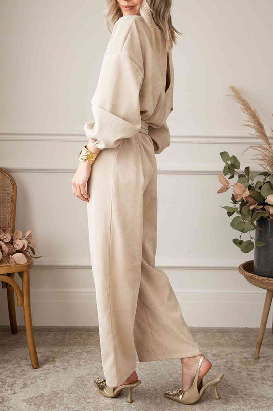 Stilla | Nakke Binde Talje Bred Ben Jumpsuit