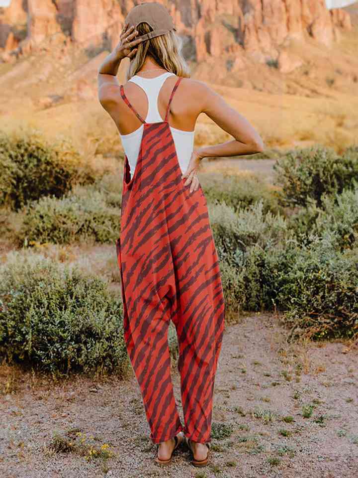 Stilla | Størrelse Printa V-hals ærmeløs Jumpsuit