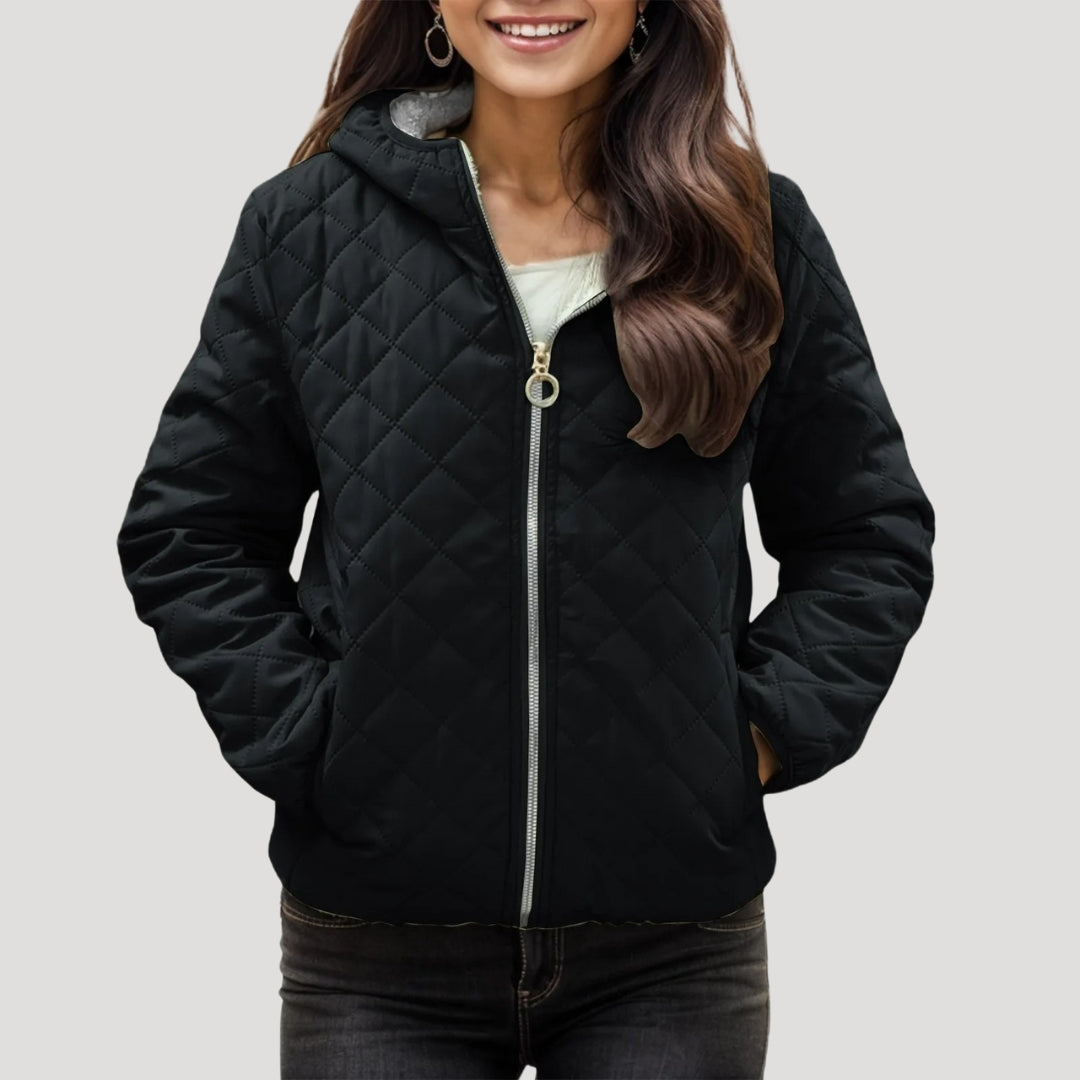 Stilla | Quilted Zip up Hooded Jacket