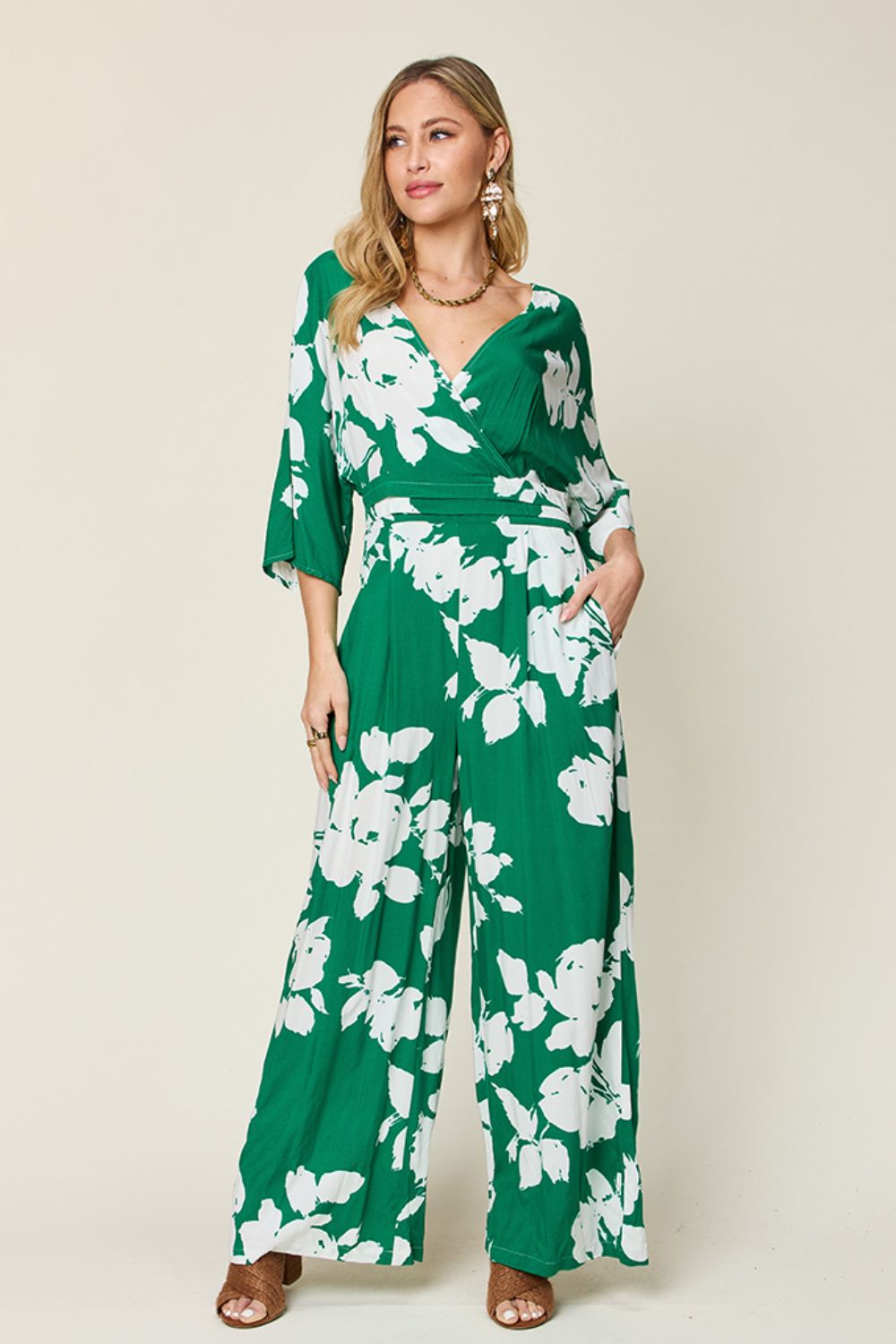 Stilla | Tag Full Size Trykt Bånd Bag Bred Ben Jumpsuit