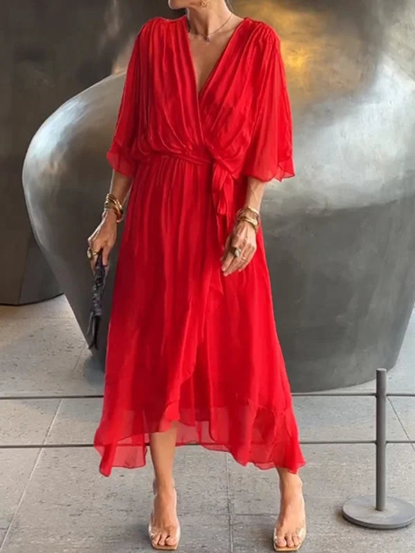 Stilla | Elegant Chiffon Midi Kjole