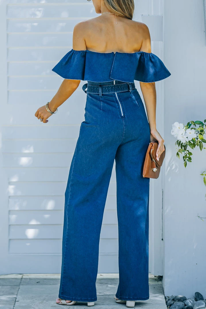 Stilla | Off the Shoulder Denim Jumpsuit