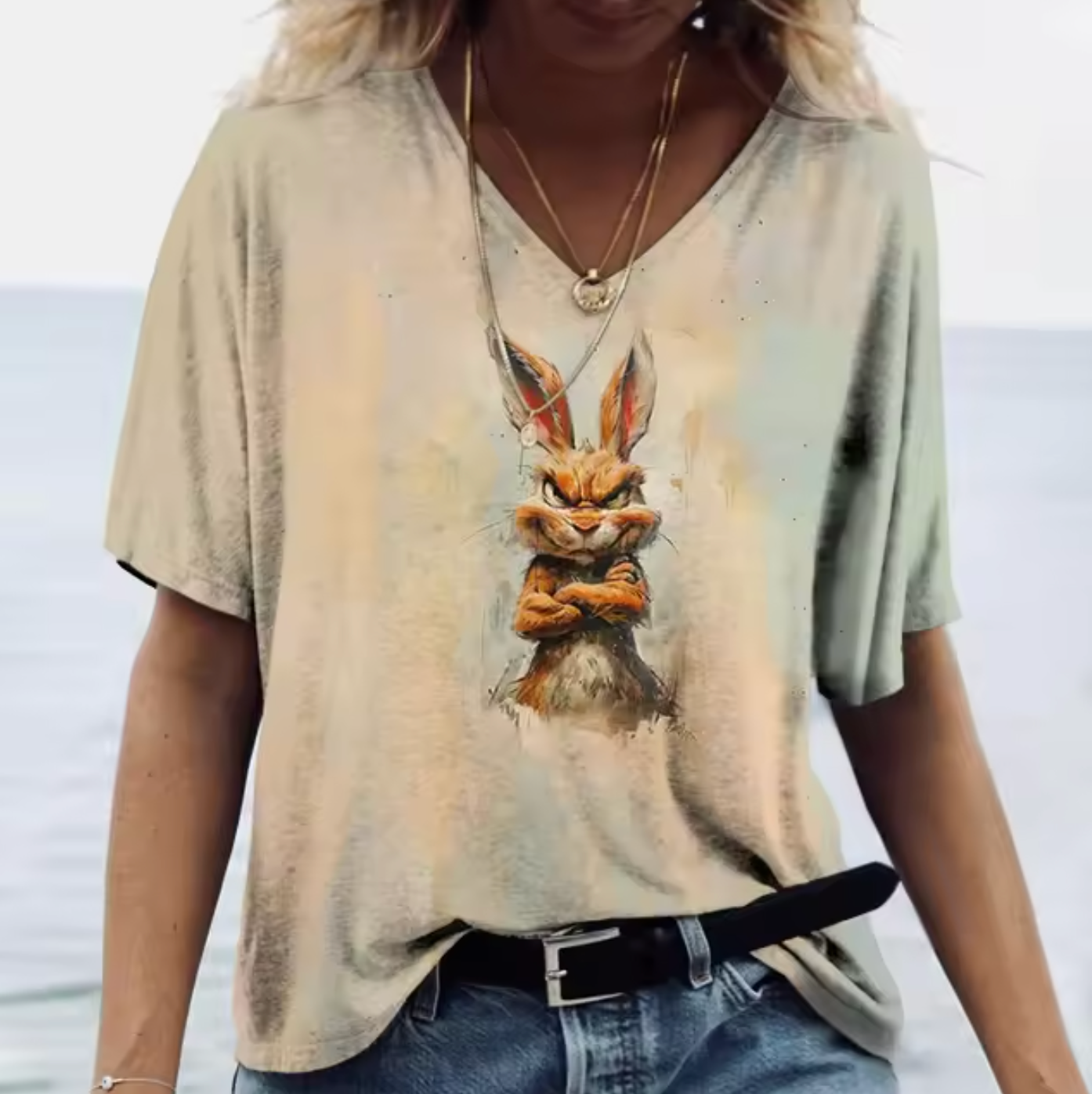 Stilla | Farverige T-shirts med kanintryk