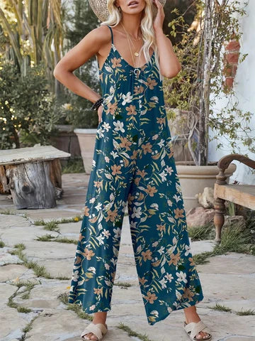 Stilla | Ærmeløs Trykt Jumpsuit