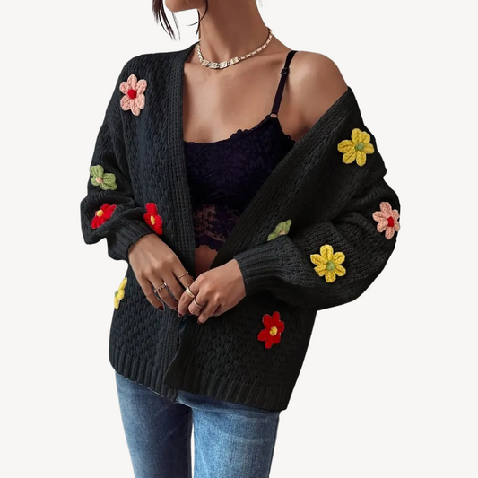 Stilla | Floral Broderet Cardigan til Damer