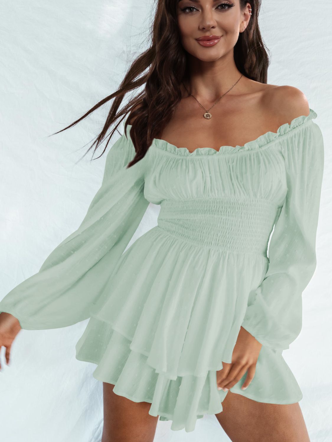 Stilla | Skulder Smocked Talje Romper
