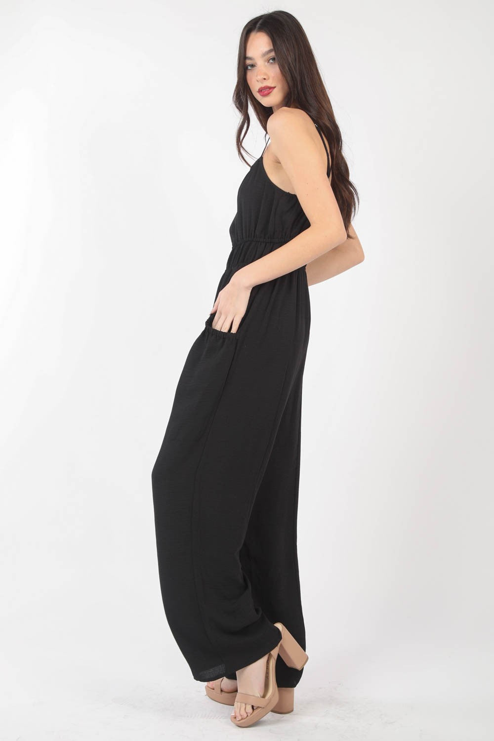 Stilla | J Pintuck Detalje Vævet Ærmeløs Jumpsuit