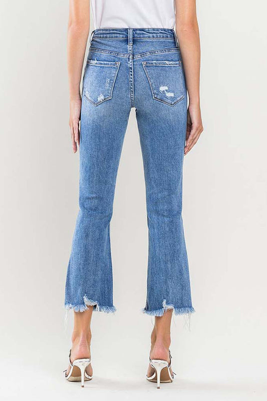 Stilla | by Flying Monkey Full Size Høj Talje Cropped Flare Jeans